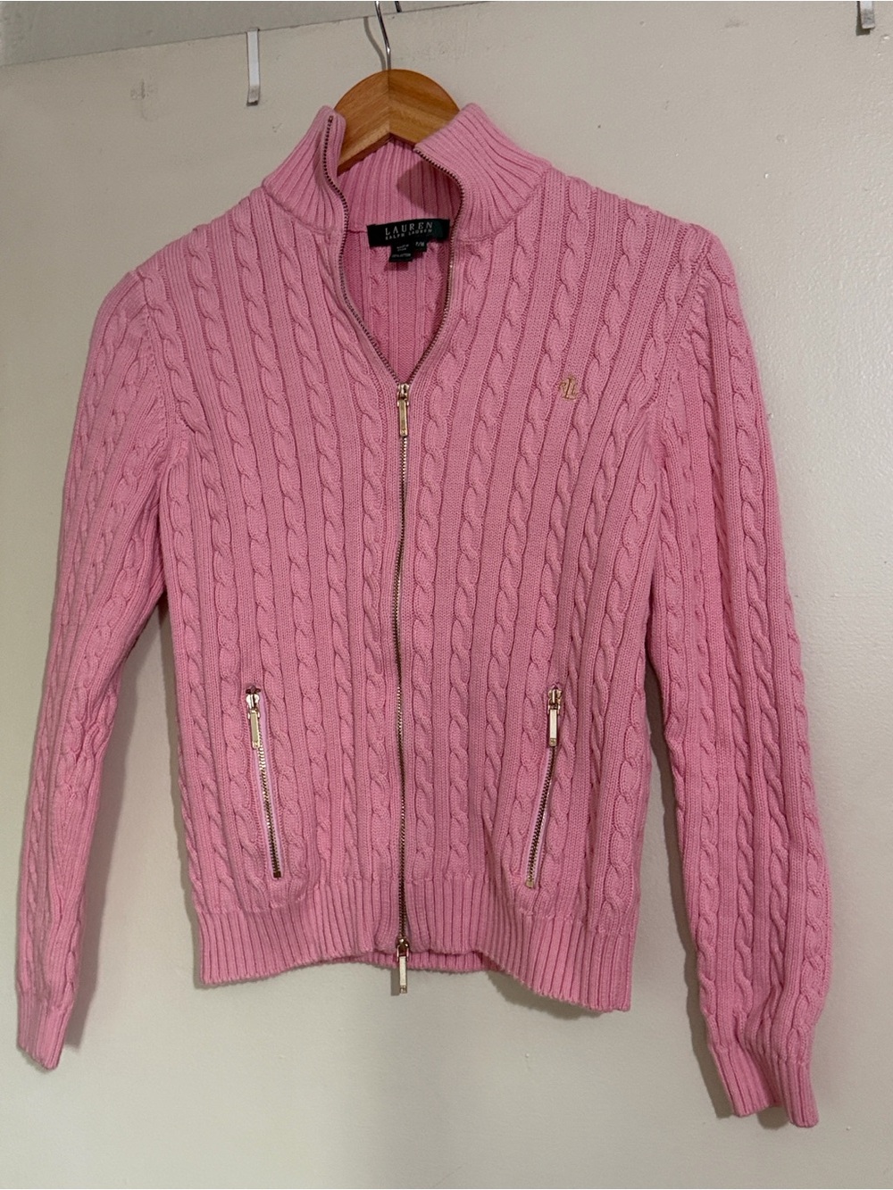 Ralph Lauren cable knit zip up cardigan